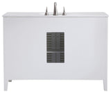 48" Single Bathroom Vanity, White With Ivory White Engineered Marble