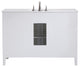 48" Single Bathroom Vanity, White With Ivory White Engineered Marble
