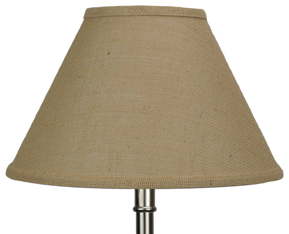 Fenchel Shades 5"x12"x8" Brass Chimney Attachment Empire Lamp Shade, Burlap Natu