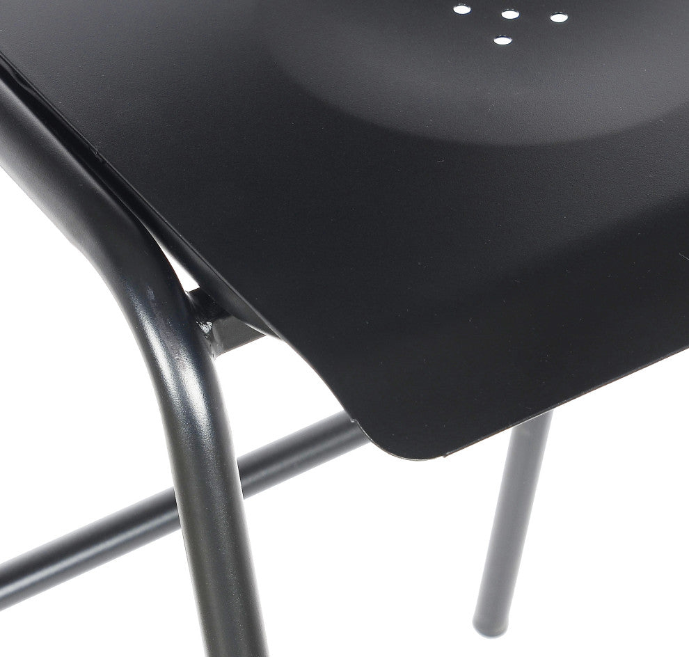 Corrisa 30'' Patio Bar Stool, Frosted Black (Set of 2)