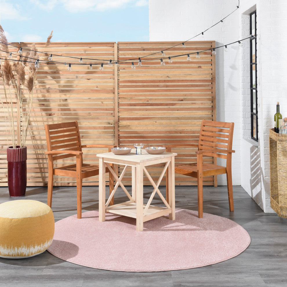 Nourison Essentials 6' x Round Pink Outdoor Area Rug