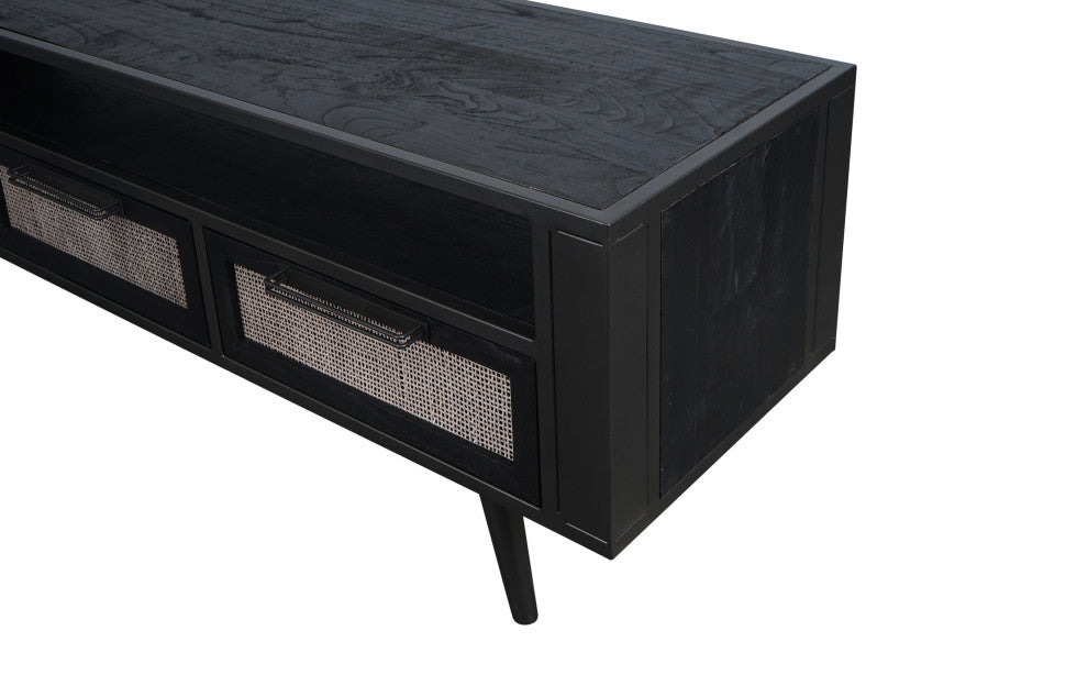 Nordic Mindi Rattan TV Dresser 3 Drawers, 63"