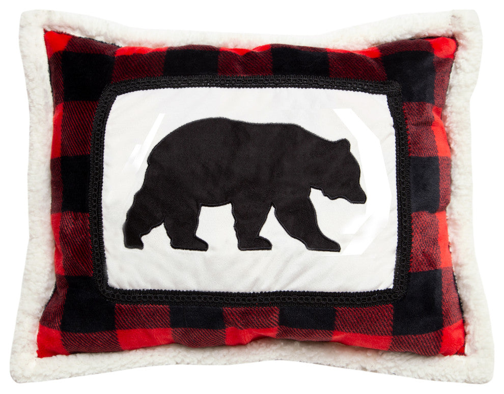 Lumberjack Bear Rustic Cabin Throw Pillow, Insert Included, 16"x20"
