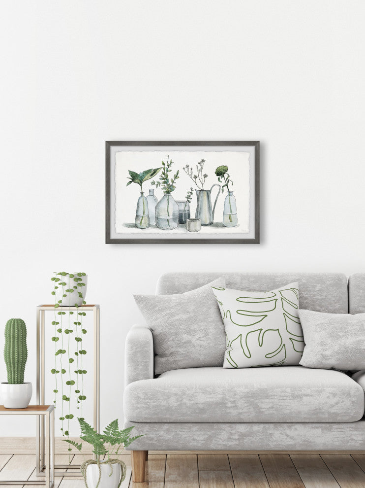 "Tropical Plants, Glass" Framed Painting Print