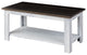 Logan Traditional 40" Wide Coffee Table with Shelf, White/ Espresso