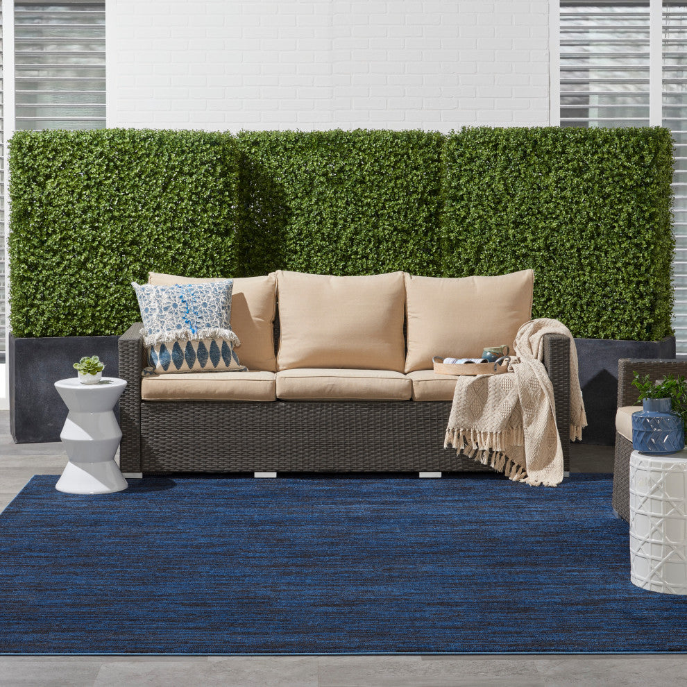 Nourison Essentials 9' x Square Midnight Blue Outdoor Area Rug