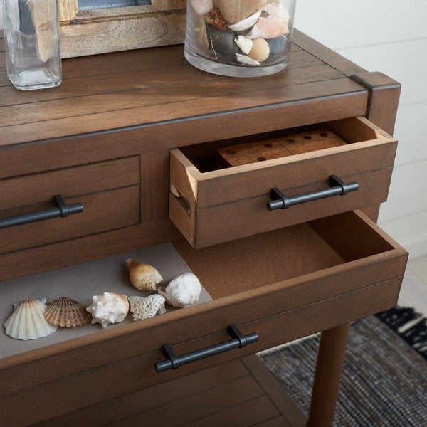 Safavieh Filbert 3 Drawer Console Table, Brown