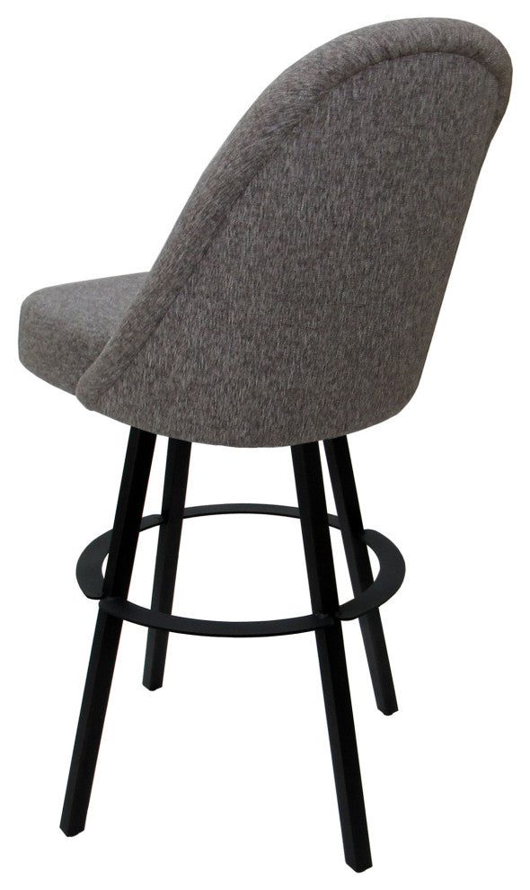 Swivel Metal Counter Bar Stool Extra Tall- M-235 Warren Base, Mojave Gray - Black, 34"