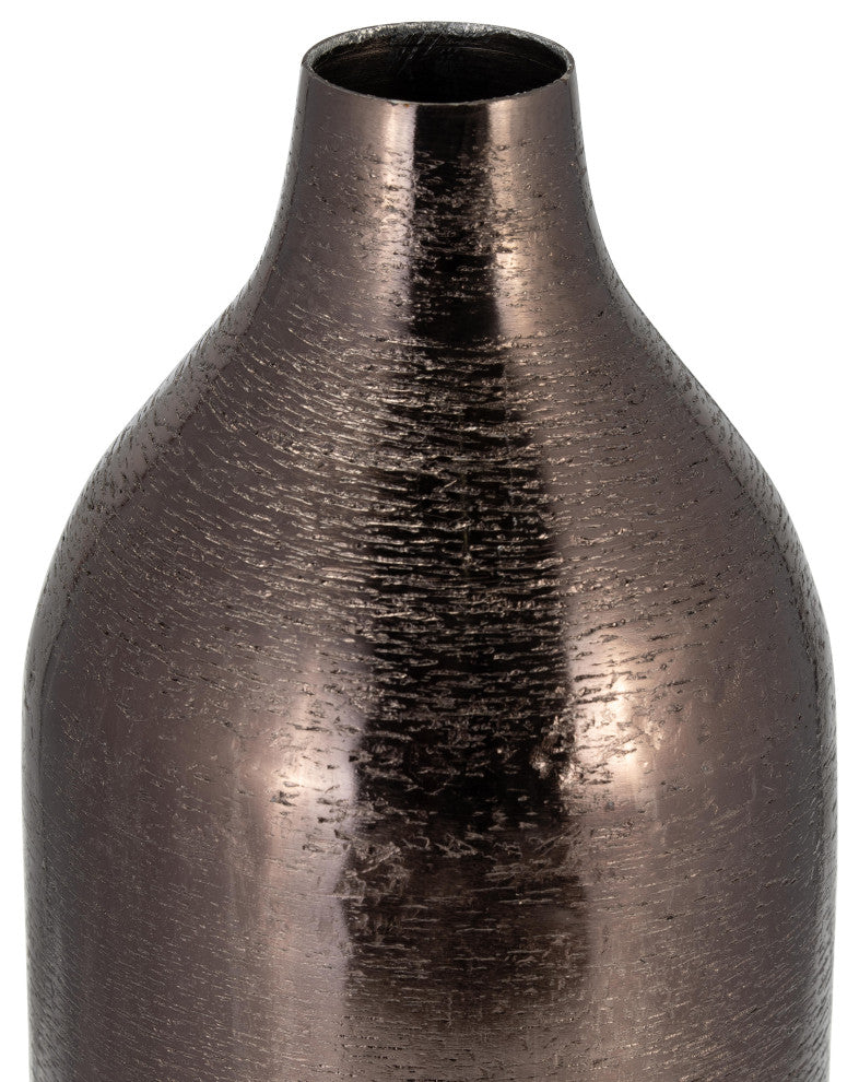 Metal, 18"H Cylinder Vase, Black
