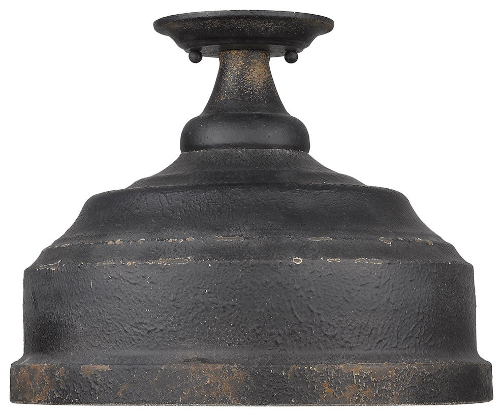 Keating Semi-Flush Antique Black Iron