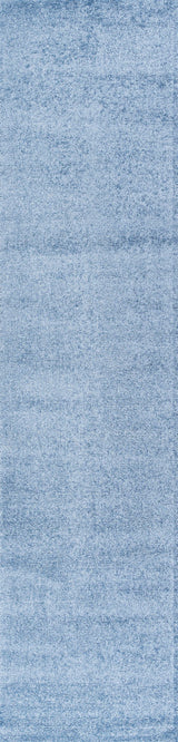 Haze Solid Low-Pile Classic Blue 2 ft. x 12 ft. Runner Rug
