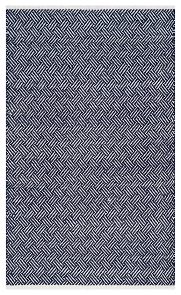 Safavieh Boston 8' X 10' Hand Woven Cotton Pile Rug in Navy
