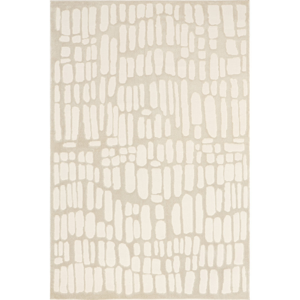 Nuloom Belen Modern Abstract Rug, Cream 6' Round