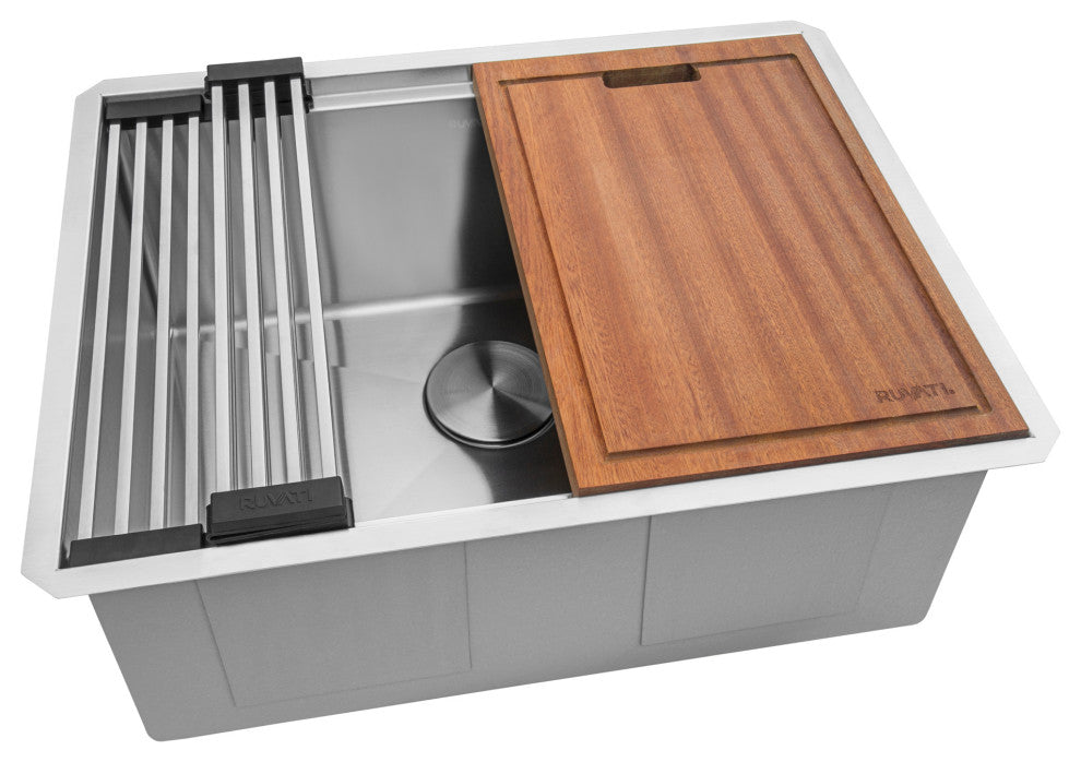 24" Workstation Undermount Kitchen Sink, RVH8324