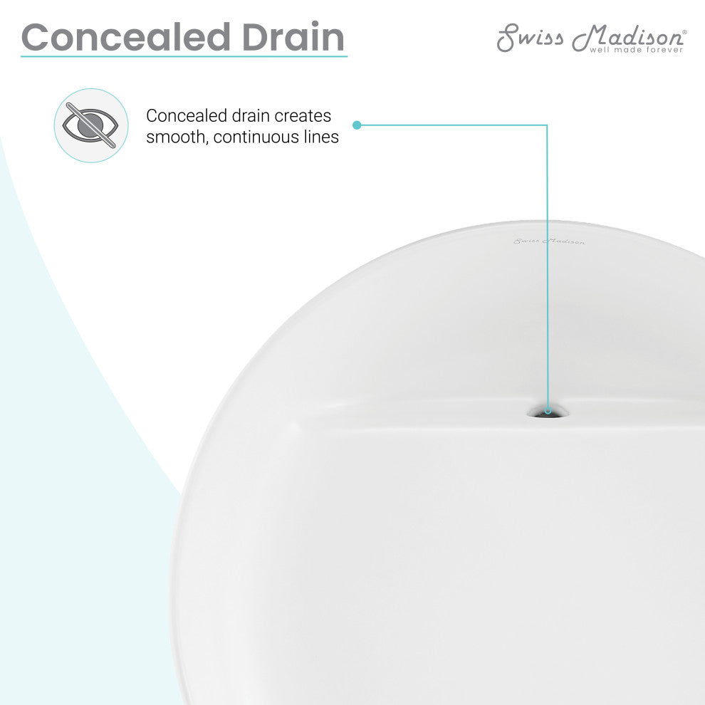 Beau 16.5" Round Vessel Bathroom Sink, Matte White