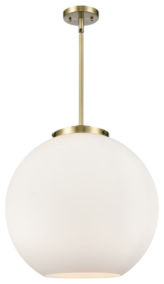 Athens Pendant, Antique Brass, Matte White, Matte White