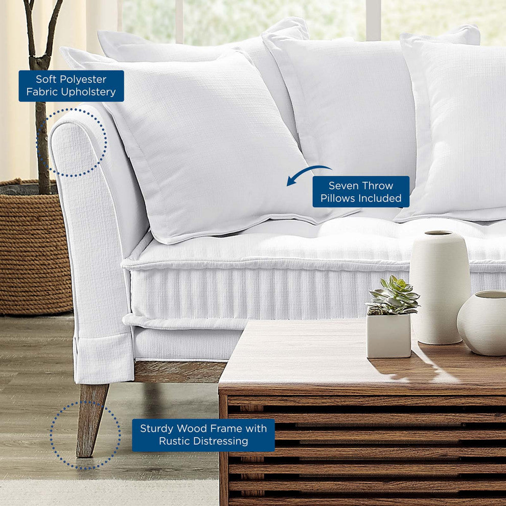 Sofa, Fabric, White, Modern, Living Lounge Room Hotel Lobby Hospitality