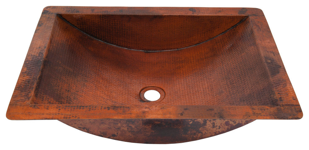 Merida Copper Bathroom Sink and Strainer Drain, Natural