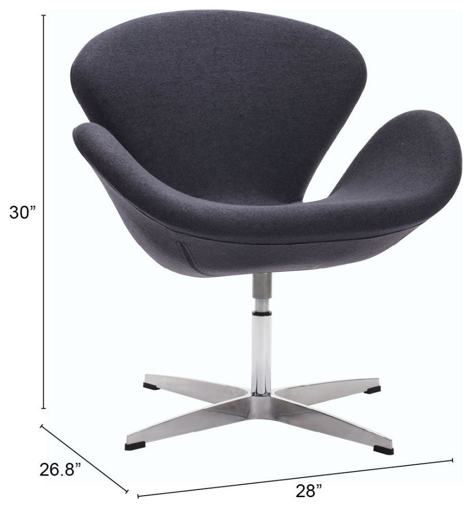 Accent Chair, Steel Metal, Fabric, Gray, Silver, Lounge Lobby Hospitality