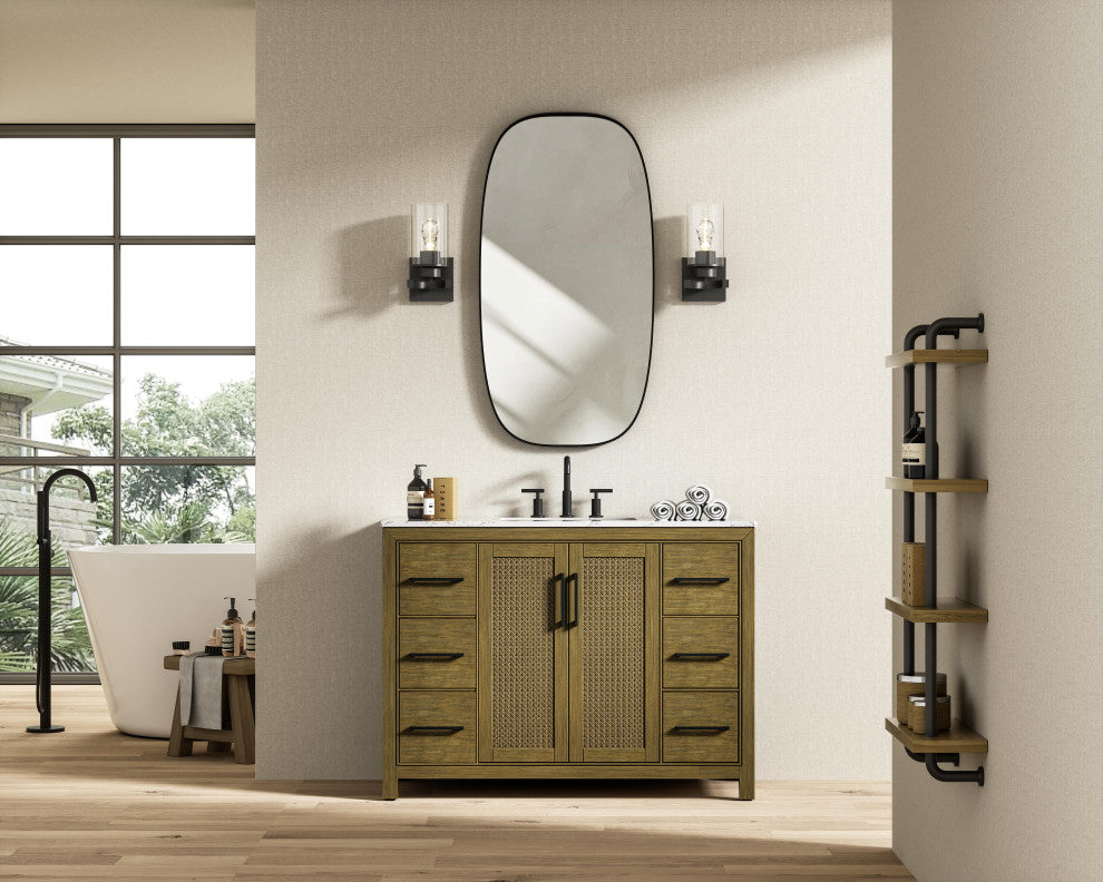 Home Living 48" Single Bathroom Vanity, Hazel Oak