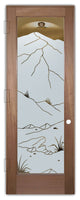 Interior Prehung Door or Interior Slab Door - Mountains Foliage - Mahogany -...