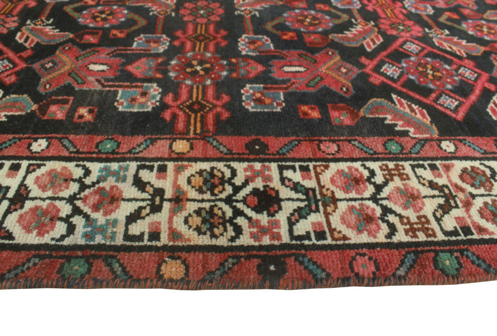 Fine Vintage Distressed Kambouji Charcoal/Ivory Runner, 3'8x9'7