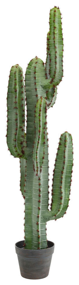 Full view of the tall artificial finger cactus in a pot on a clean white background; no text or diagrams; product centered.