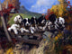 Tile Mural Dogs and Puppies On A Fence Herbert William Weekes, 6"x8", Matte