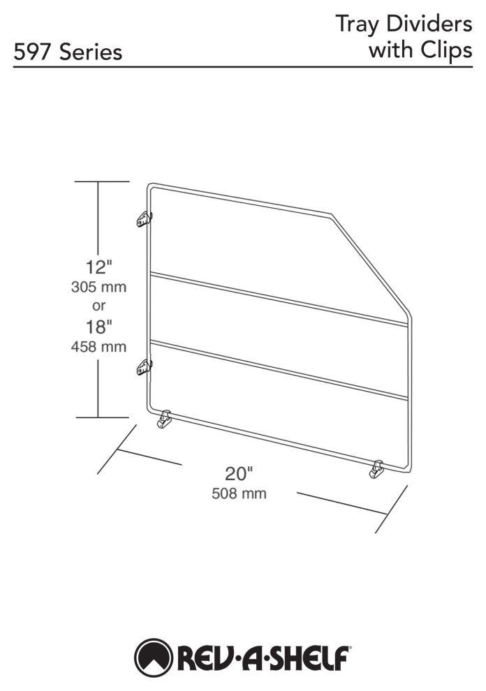 Baking Sheet organizer for Wall/Base Cabinets, 18"