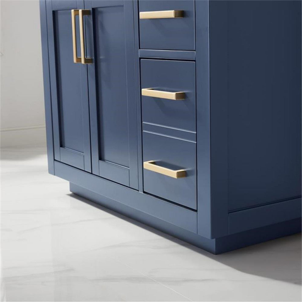 Ivy 36" Marble Countertop Single Vanity w/o Mirror Royal Blue