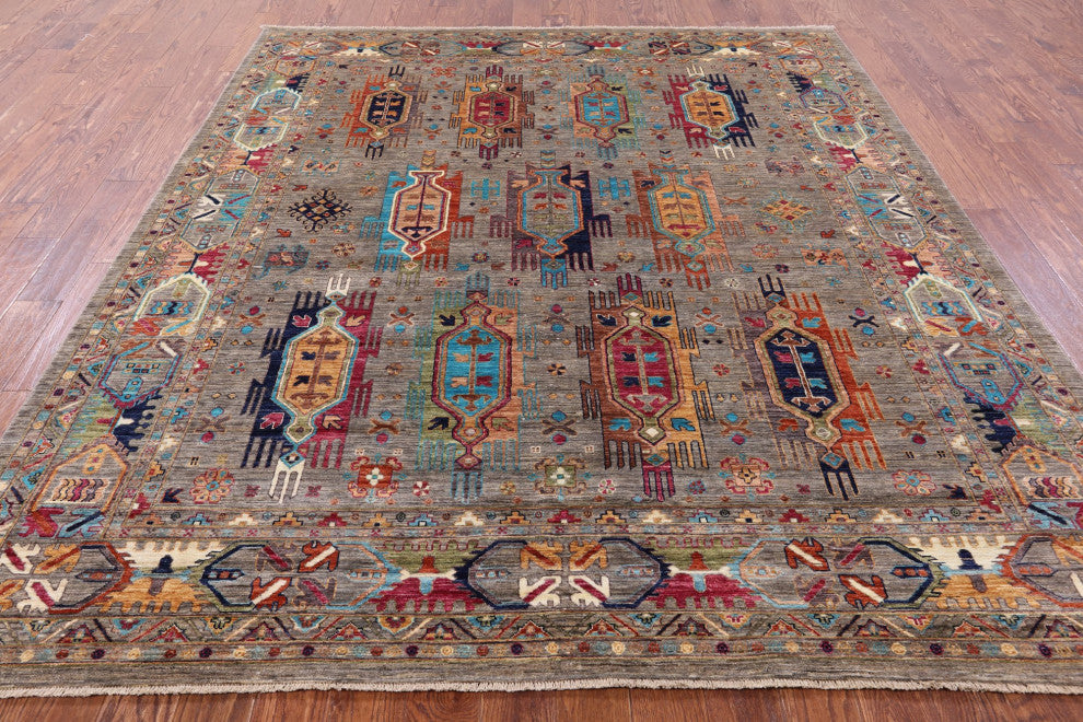 8' 2" X 9' 8" Tribal Fine Serapi Handmade Wool Rug - Q12395