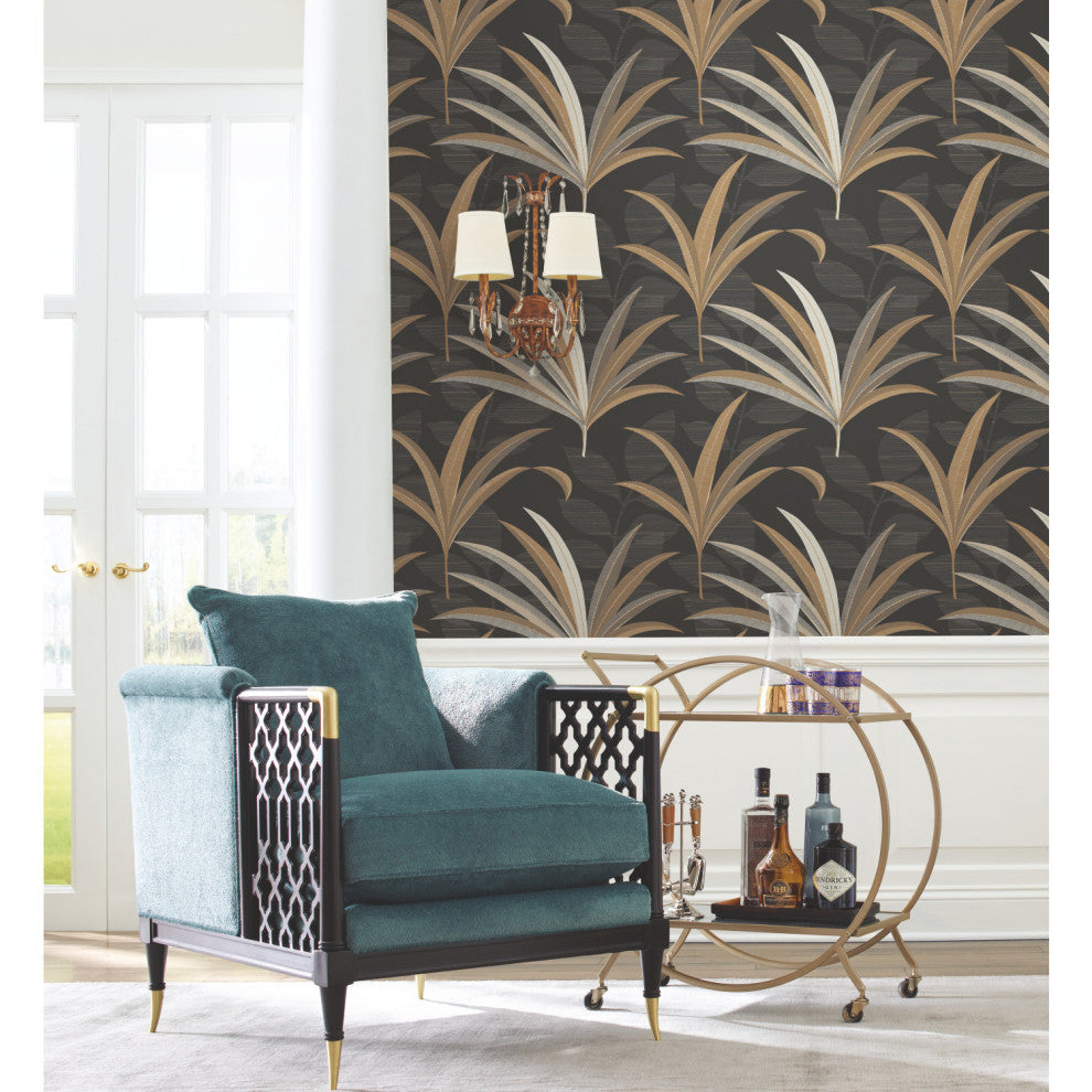 Black El Morocco Palm Wallpaper