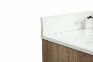 Bella 36" Midcentury Modern Natural Oak-Light Bathroom Vanity