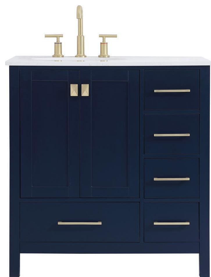 Elegant Blue Single Vanity, Irene Collection
