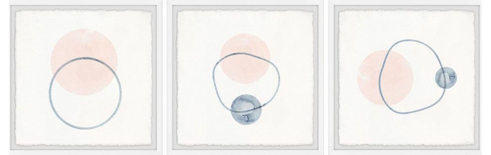 Three Orbiting Circles Triptych, 54"x18"