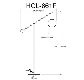 Holly Transitional 1 Light Matte Black White Metal Floor Lamp