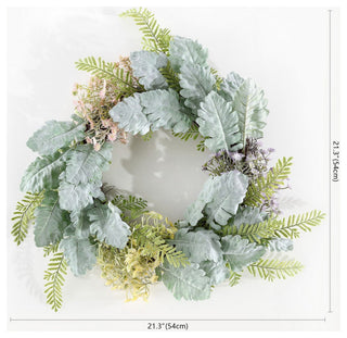 Safavieh Faux 21" Chrysanthemum and Dusty Miller Wreath