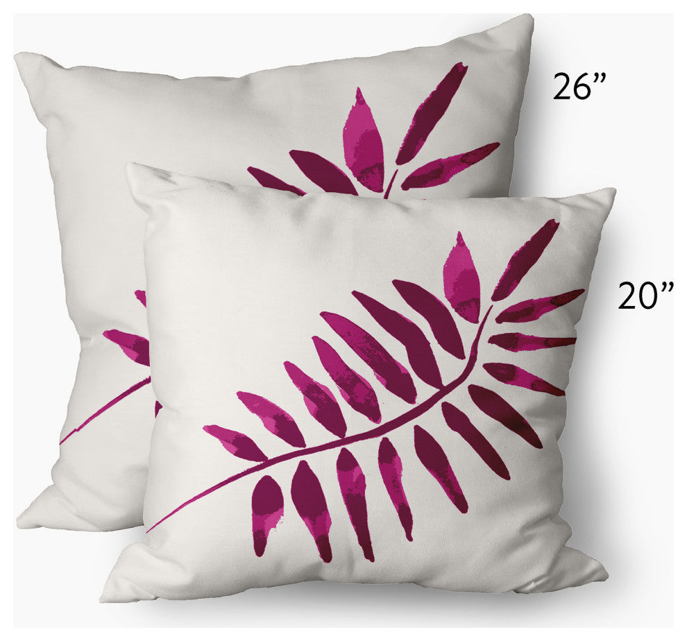 Frond 2 Decorative Throw Pillow, Purple, 26"x26"
