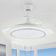 36W Reversible Ceiling Fan with Retractable Blades and Remote Control, White