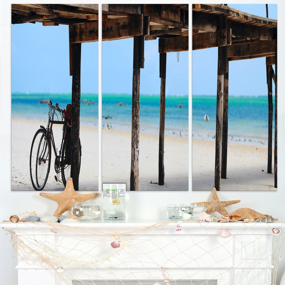 "White Sand Beach in Zanzibar Island" Metal Wall Art, 3 Panels, 36"x28"