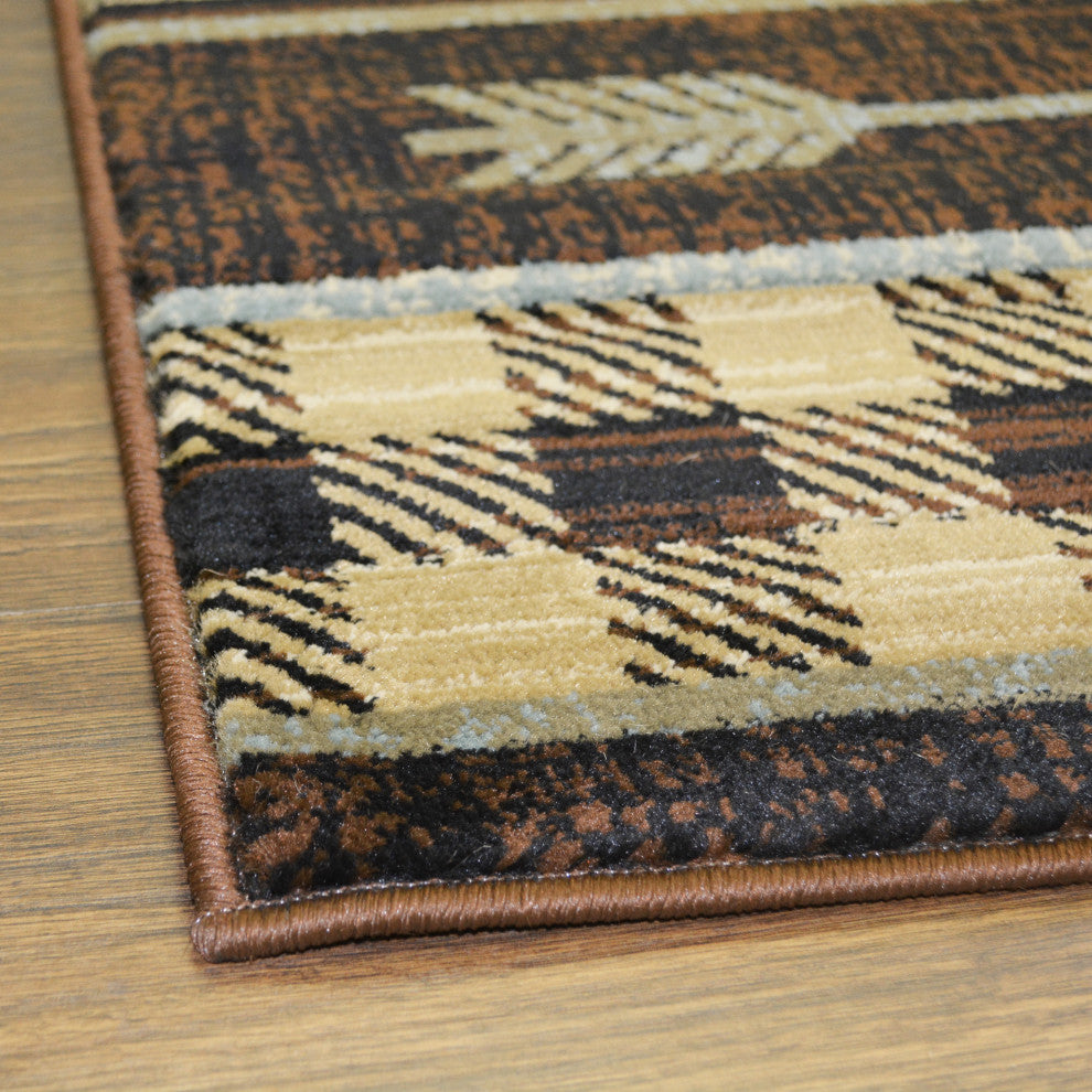 Lodge King Bear Down Lodge Area Rug, Antique, 2'3"x7'7"