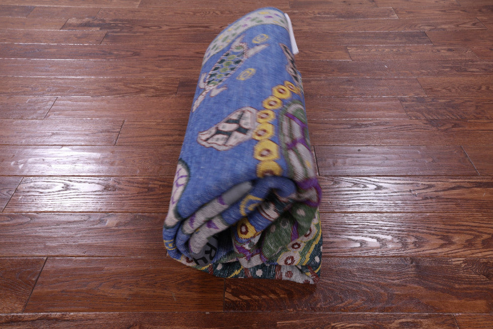 5' 1" X 7' 2" Gabbeh Turtle Design Hand Knotted Rug - Q13527