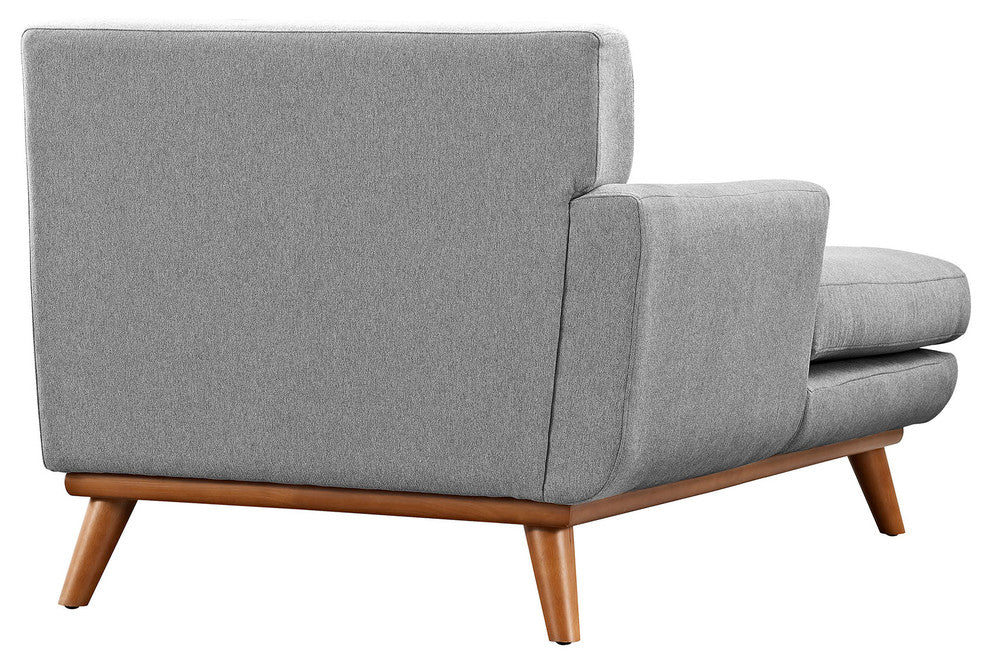 Modern Contemporary Left-Arm Chaise , Gray, Fabric
