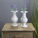 Natural Geo Marble Decorative 8" White Marble Vase Set of 2