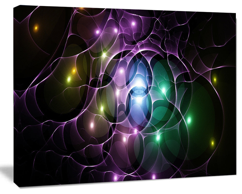 Multi Color Fractal Space Circles, Abstract Canvas Art Print, 40x30