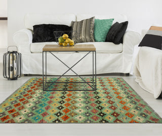 Balochi Ademi Light Green/Ivory Rug, 3'2x5'1