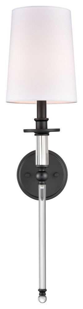 1 Light 6.5 in. Matte Black Sconce