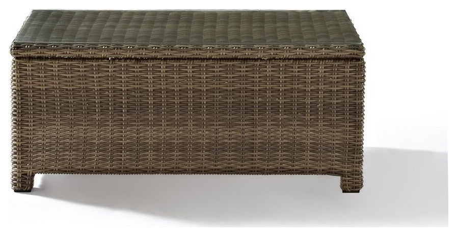 Bradenton 3Pc Outdoor Wicker Conversation Set Sand/Weathered Brown