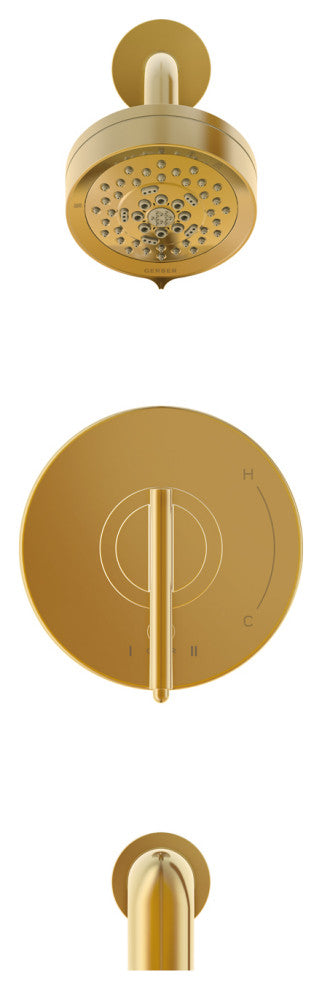 Parma Tub & Shower Trim Kit w/ Diverter on Valve 1.75gpm, Brushed Bronze