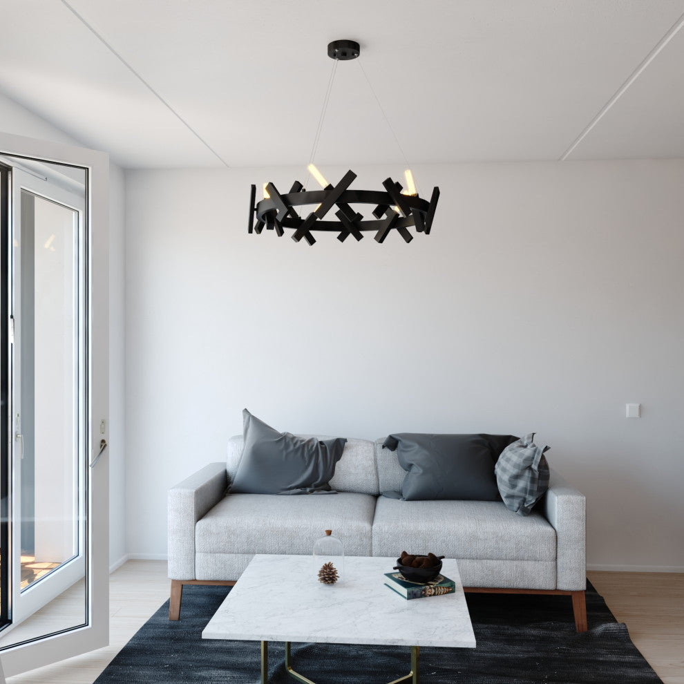 Wells 5 Light 28" Chandelier Matte Black